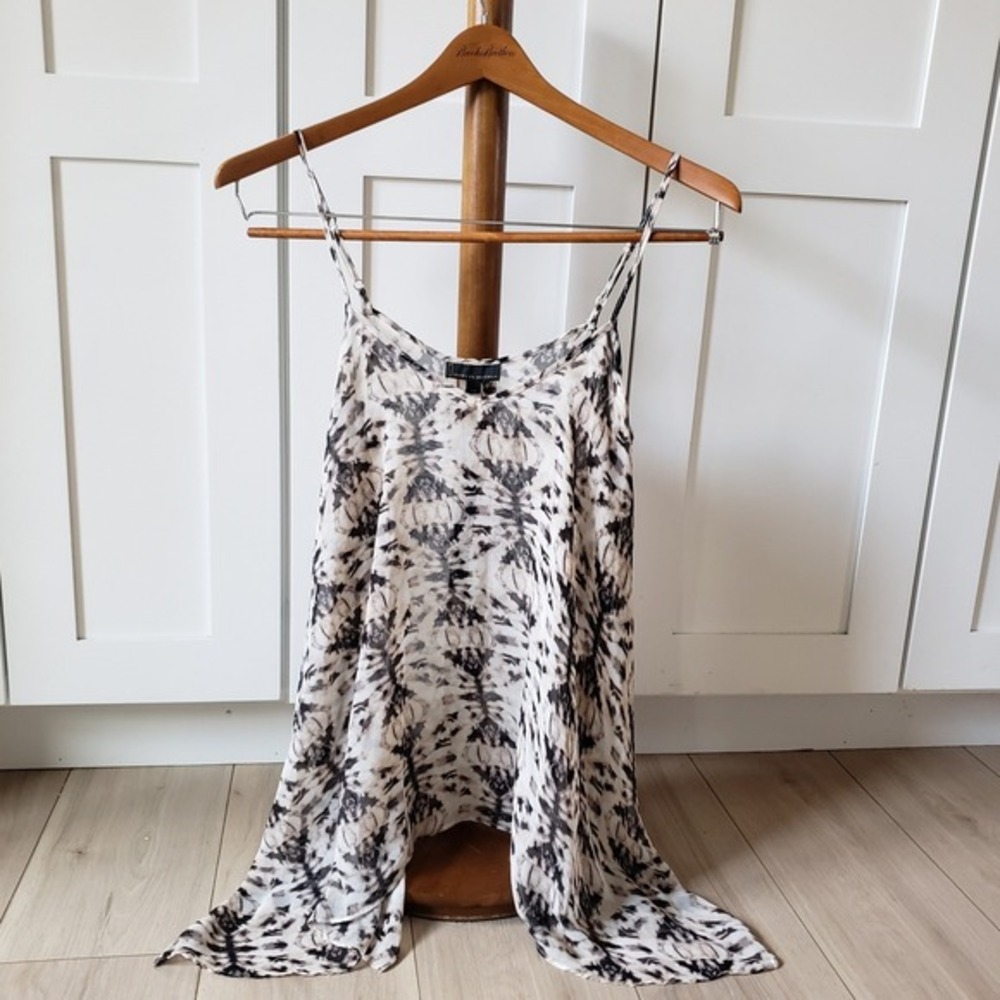 Jeans by Buffalo Camisole Women Small Black White Tie Dye Sharkbite Tank Top